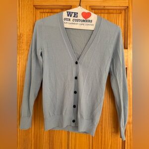 Burberry baby blue Wool Patch Detail Buttoned Cardigan XS